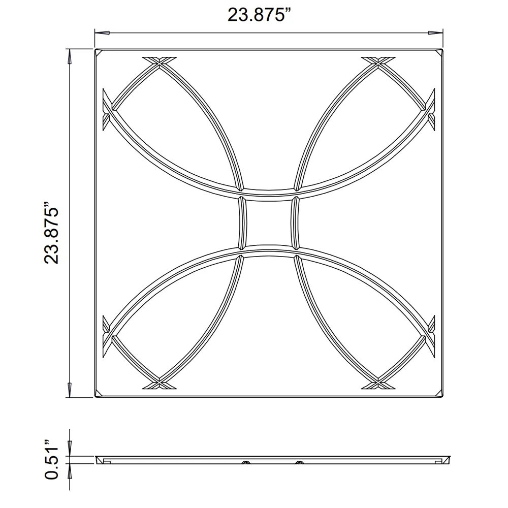 ceilume-orb-2x2-dimension Orb dimensions