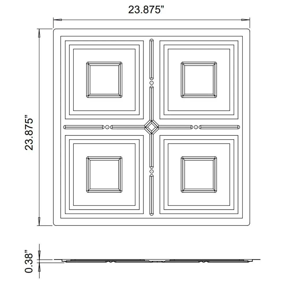 ceilume jackson 2x2 dimension